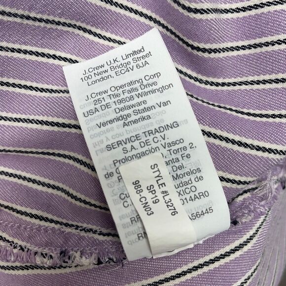 MADEWELL Pleated Midi Skirt. Size 4. Button-front, lilac purple stripe academia - Picture 11 of 16